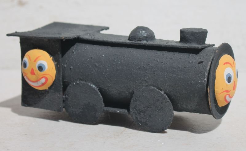 1stQ 20thC German cardboard & composition locomotive (1 of 5)