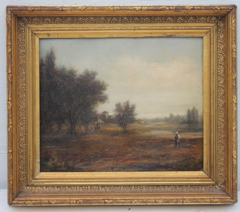 Fine 19thC French Impressionist 17 1/4" x 20 1/4" o/bd (1 of 5)