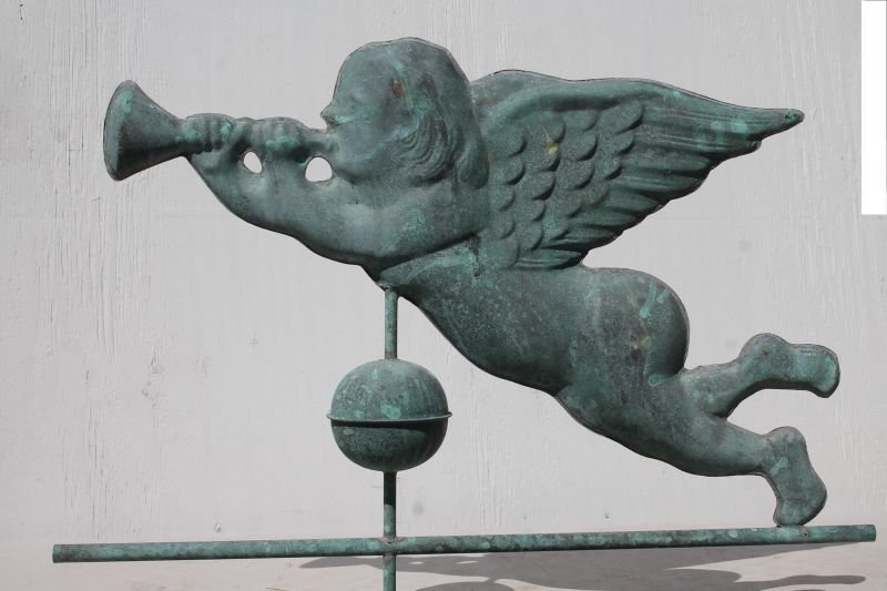 Ca 1920's/30's copper flattened full body form angel (1 of 3)