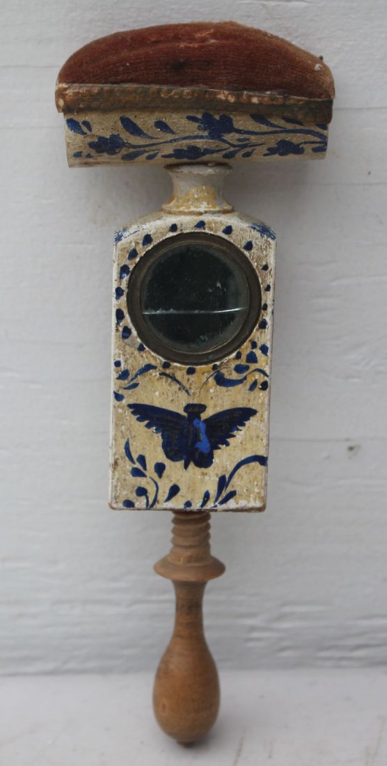 wonderful late 18th/early 19thC maple, glass & velvet (1 of 3)