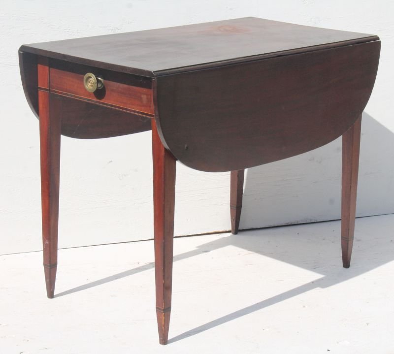 Fine Period Hepplewhite ca 1790 carved mahog & inlaid 1 (1 of 4)