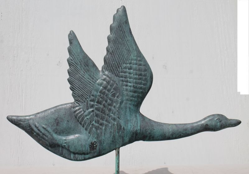 ca 1940 well detailed flying goose copper weathervane (1 of 2)