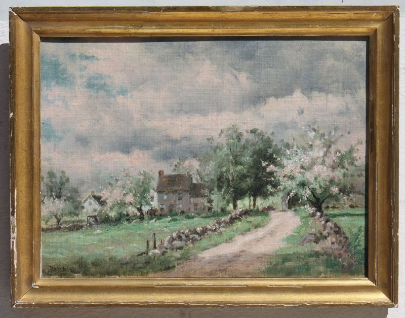 John Downs (1861-1933 CT) 10"x14" o/bd country side (1 of 5)