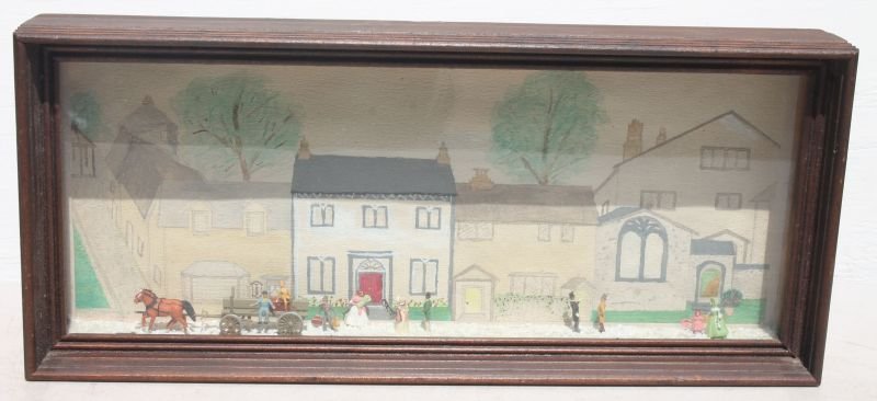 19thC diorama w horse drawn wagons & Victorian era (1 of 4)
