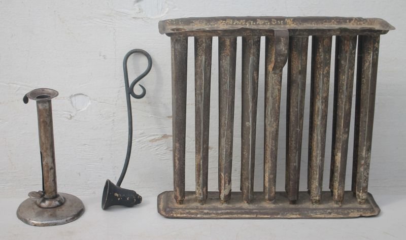 Lighting lot incl 18 slot tin candle mold w hanging (1 of 4)