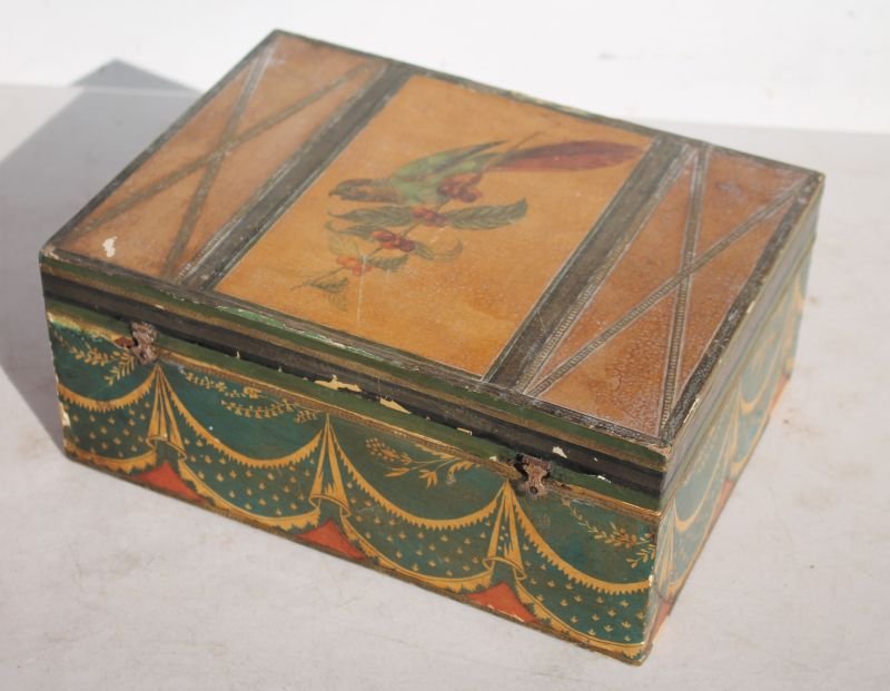 19thC jewelry box w fitted interior featuring all over (1 of 3)