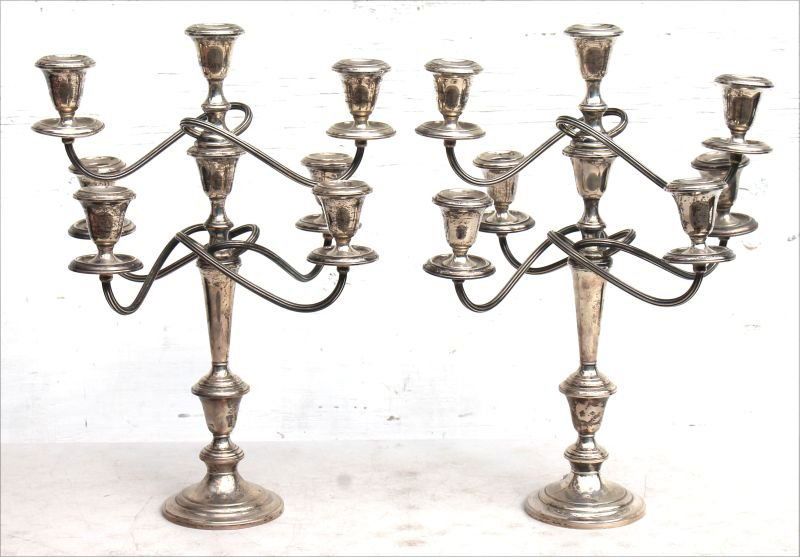 fine pr of Gorham sterling silver 7 light candelabrum (1 of 4)