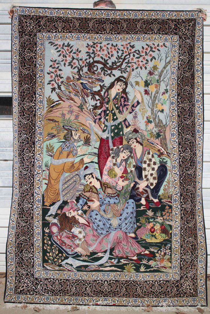 5'2"x7'9" exceptional quality Persian Tabriz pictoral (1 of 1)