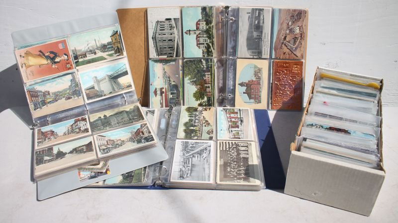 3 postcard albums featuring NY, NJ, MD, FL, LA, PA, OH, (1 of 2)
