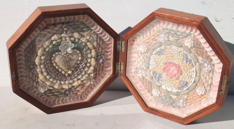 Spectacular Sailor's Valentine in octagonal box which (1 of 5)