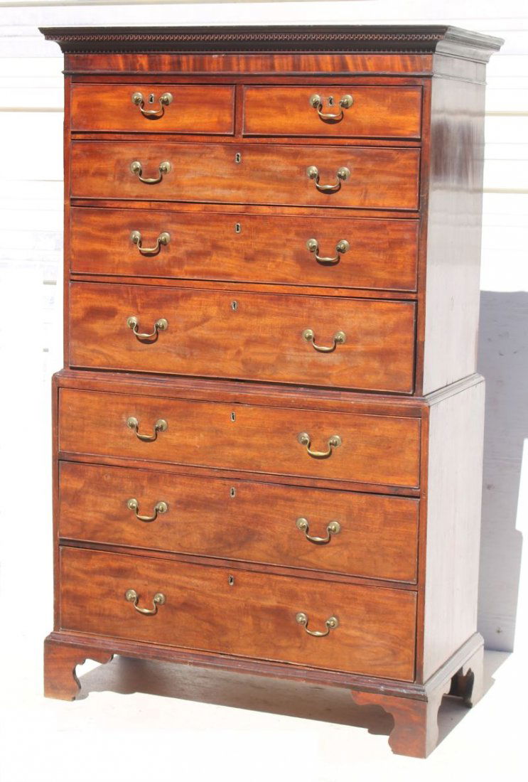 period Chippendale ca 1770 English mahog carved bracket (1 of 4)