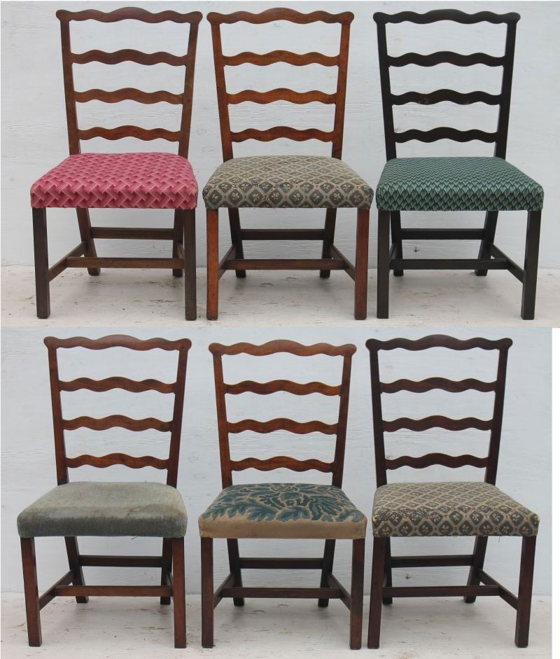 Very fine period Chippendale ca 1780 assembled set of 6 (1 of 5)