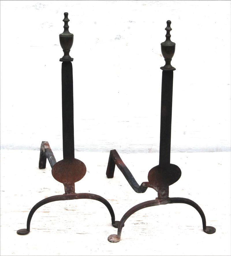 Mid 18thC New England forged iron bold classic form (1 of 3)