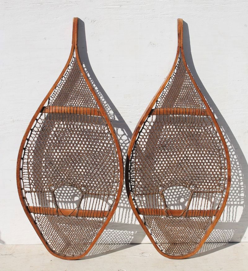 pr of very lg ca 1910 snowshoes - 41" long x 18" wide (1 of 2)