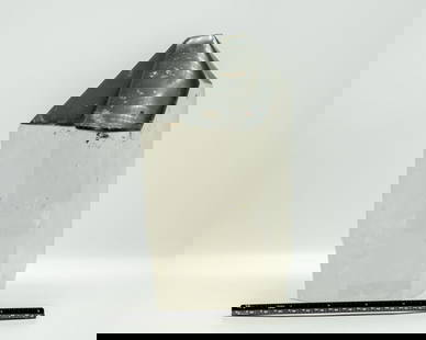 Exceptional, Ultra-Rare Black-Tipped Quartz Point: Huge, ultra-rare black-tipped quartz crystal point with inclusions. Truly one of a kind.