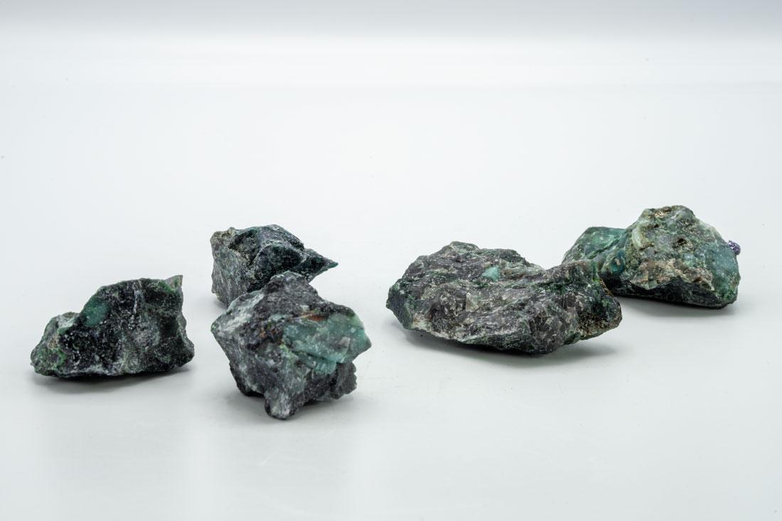 Five Rough Emerald Specimens (1 of 1)