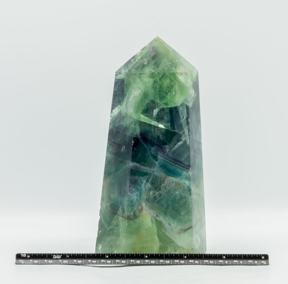 Green and Purple Fluorite Obelisk Tower (1 of 2)