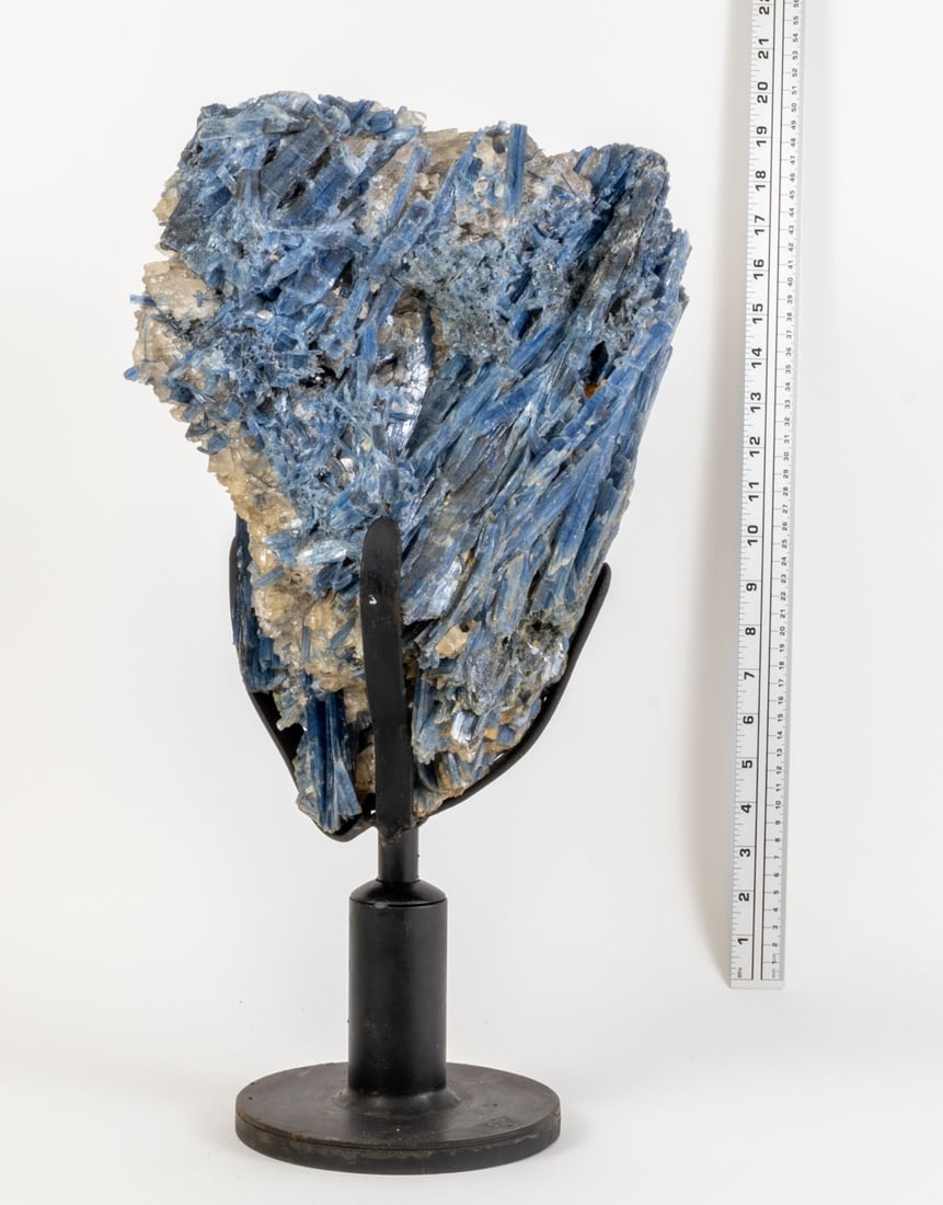 Monumental Kyanite and Quartz Formation on Rotating Metal Stand (1 of 4)