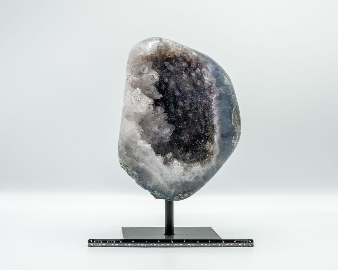 Amethyst and Agate Geode with Inclusions on Stand (1 of 3)