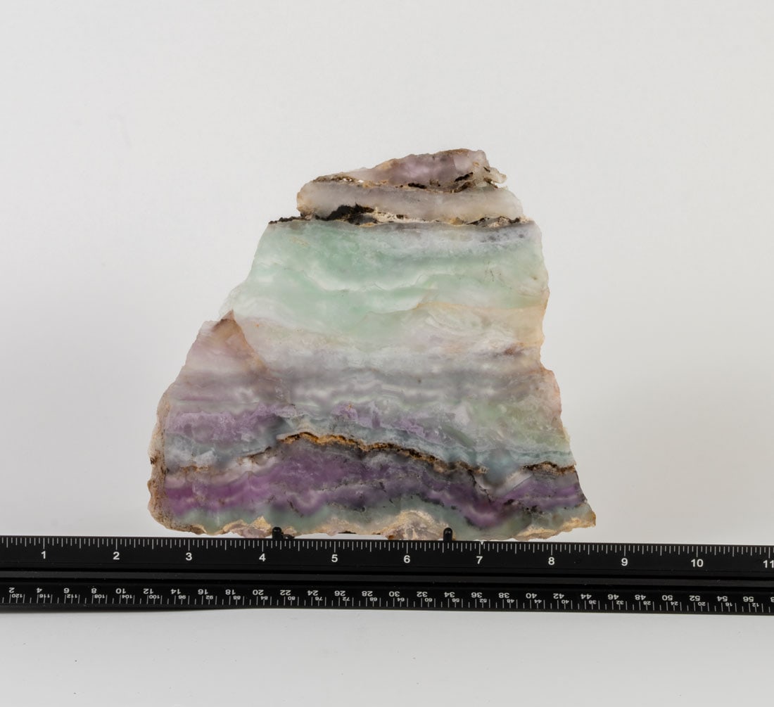 Green, Purple and Pink Fluorite Slice (1 of 2)