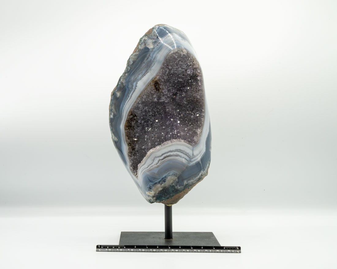 Amethyst and Agate Geode on Stand (1 of 3)