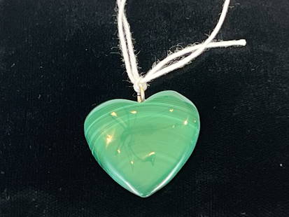 Malachite Heart Pendant: Malachite heart pendant from the DR Congo.