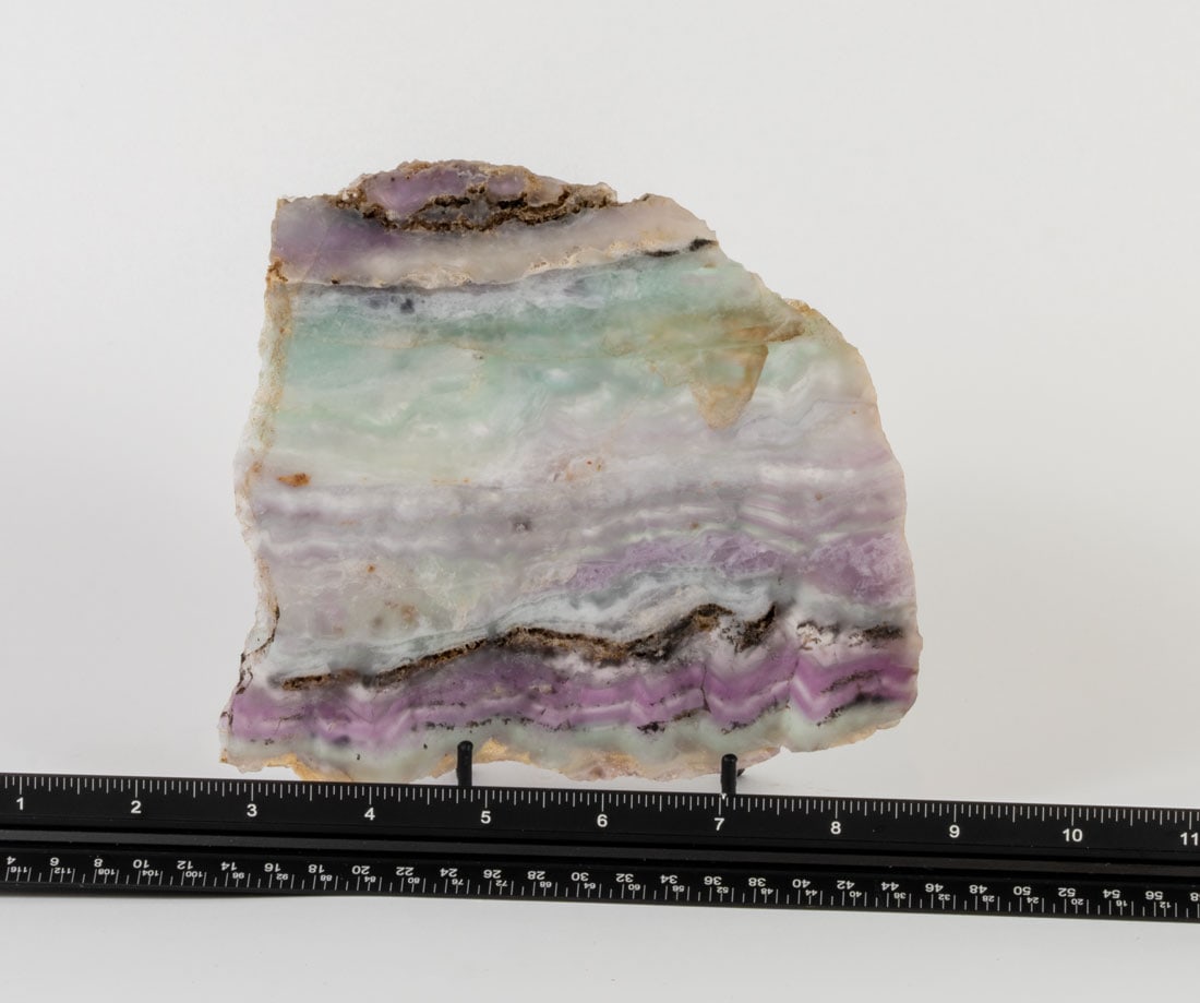 Green, Purple and Pink Fluorite Slice (1 of 1)