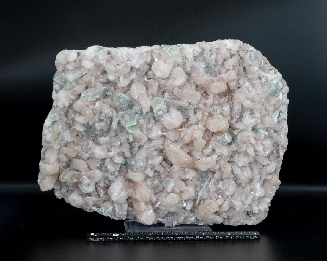 Stilbite Formation with Green and Clear Apophyllite Crystals (1 of 3)