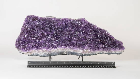 Exceptional Quality Dark Amethyst Crystal Cluster: Ten pound exceptional quality amethyst cluster with dark, deep-purple crystals. 6" x 13.5" x 2".