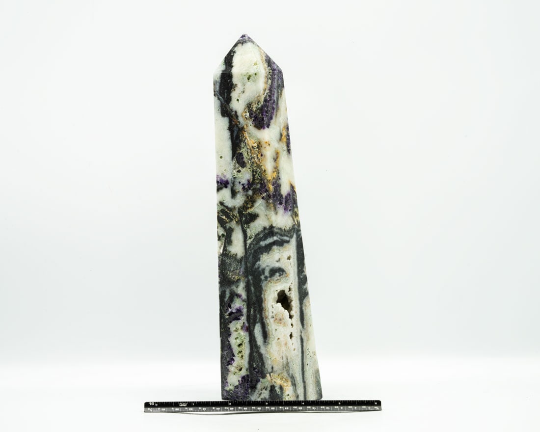 Fluorite and Druzy Obelisk Tower with Caverns (1 of 2)