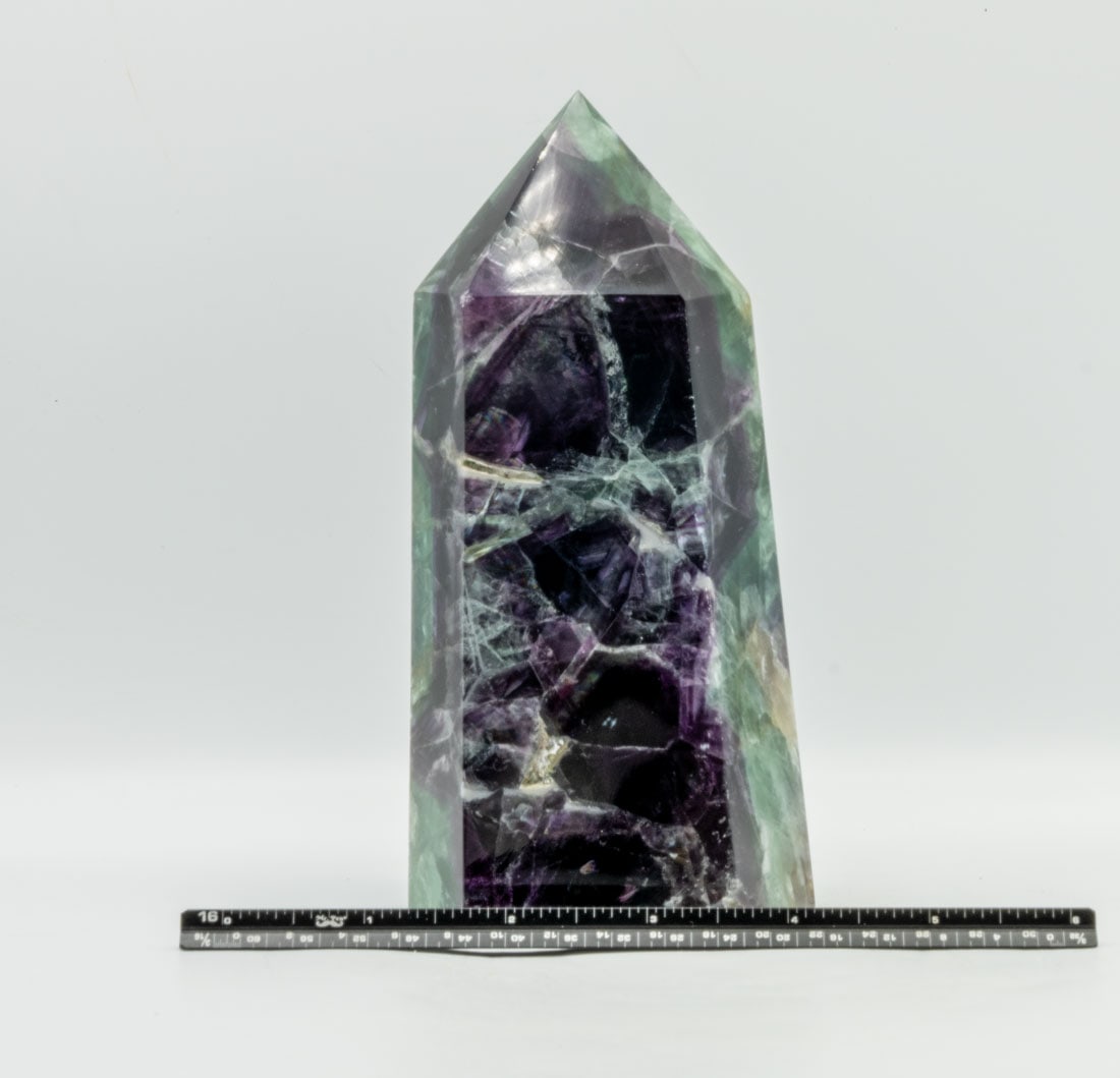 Green and Purple Fluorite Obelisk Tower (1 of 2)