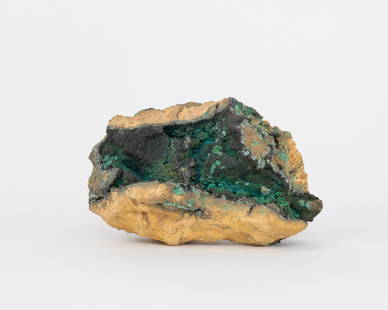 Chrysocolla Formation: Deep green chrysocolla formation from the Morenci Mine in Arizona. 3" x 5.5" x 3.5". 1.7 pounds.