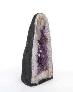 Amethyst Cathedral Geode: Amethyst cathedral geode. 15.5 x 7.25 x 5 inches. 28.12 pounds.