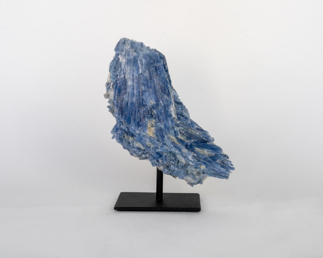 Kyanite and Quartz Cluster on Metal Stand (1 of 1)