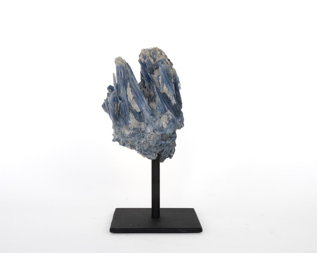 Kyanite and Quartz Cluster on Metal Stand (1 of 1)