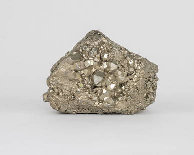 Pyrite Formation: Pyrite "fool's gold" formation. 3.75" x 5.25" x 2.5". 4 pounds.