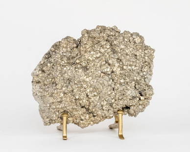 Large Pyrite Formation: Large pyrite "fool's gold" formation. 8" x 6" x 2.25". 6.12 pounds.