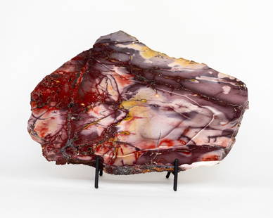 Polished Mookaite Slice: Thick, polished mookaite slice from Australia. 9" x 12" x .75". 5.6 pounds.