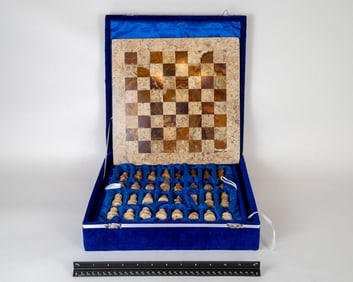 Carved Pakistani Onyx Chess Set