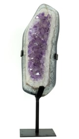 Amethyst and Agate Formation on Metal Stand