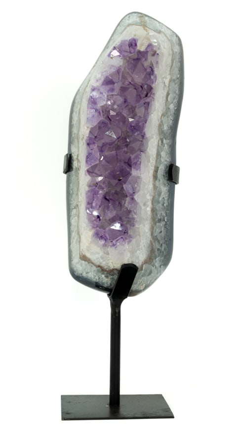 Amethyst and Agate Formation on Metal Stand (1 of 2)