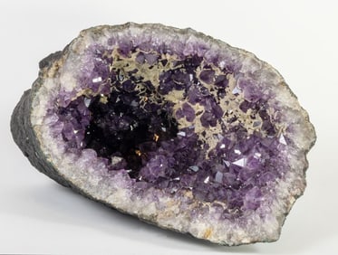Amethyst Vug Geode with Calcite Crystals