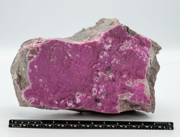 Rare Pink Cobaltoan Calcite with Malachite on Matrix