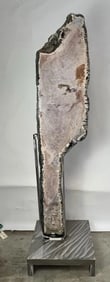 Gallery Worthy Pink Amethyst Section on Custom Steel Stand