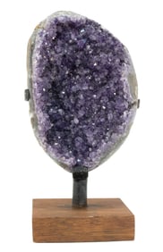 Uruguayan Amethyst Cluster on Custom Wood Stand