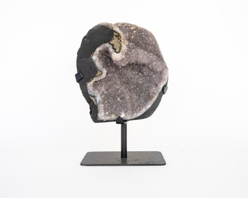 Amethyst Cluster on Metal Stand