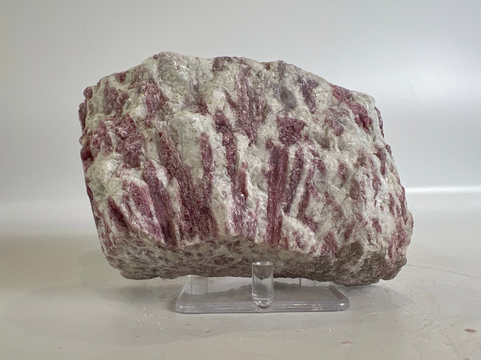 Pink Tourmaline in Matrix: Formation of pink tourmaline in matrix. 3" x 5.5" x 2.25". 2 pounds, 2 ounces.