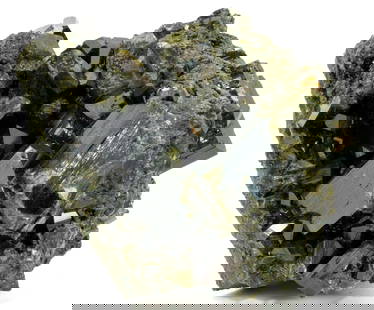 Huge, Rare Epidote Formation: Huge and rare epidote formation with massive crystals from Peru. 5” x 7.5” x 6”. 10 pounds, 15 ounces.