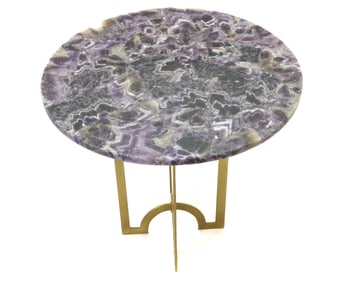 Inlaid Amethyst Side Table