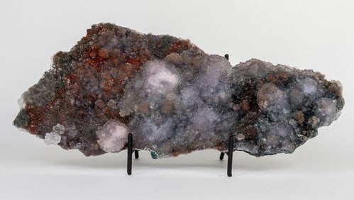 Exquisite Amethyst and Hematite Flower Formation